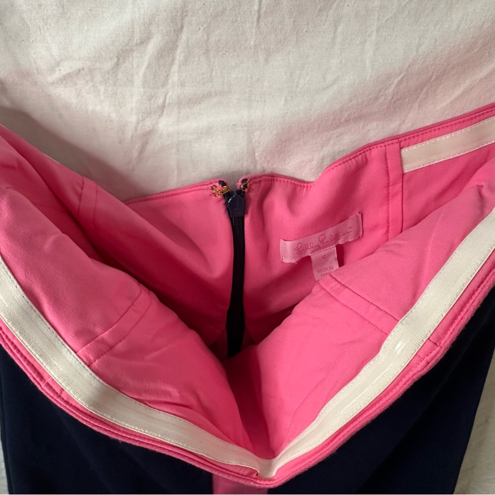 Lilly Pulitzer Strapless Colorblock Dress Pink & Navy Mini Size S - Picture 5 of 8